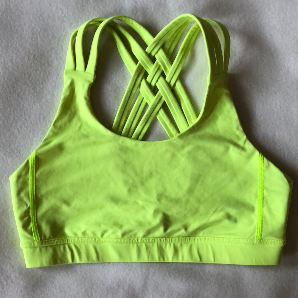 Highlighter yellow 🎾 lululemon sports bra, Sz 8